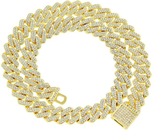 YIRAN jewelry 1 Kubanische Kette und Plattenhalskette, 50cm, Unisex - Bild 1