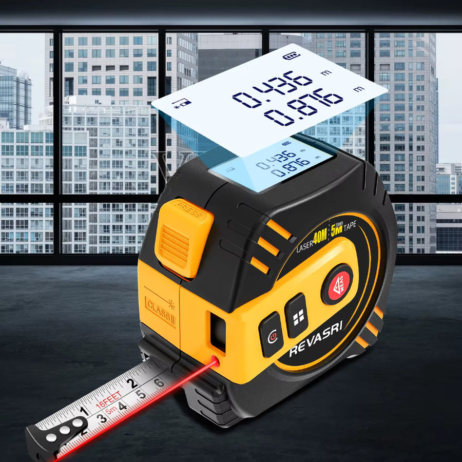 REVASRI Laser-Messband 40m Infrarot-Laserentfernungsmesser mit HD Smart Display Multifunktionales Messwerkzeug - Bild 2