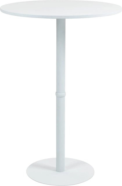 DELUKE Bistrotisch CAHNI Rund aus Pappelholz und Metall in Weiß, Höhe: 110 cm, Durchmesser: 75 cm - Bild 1