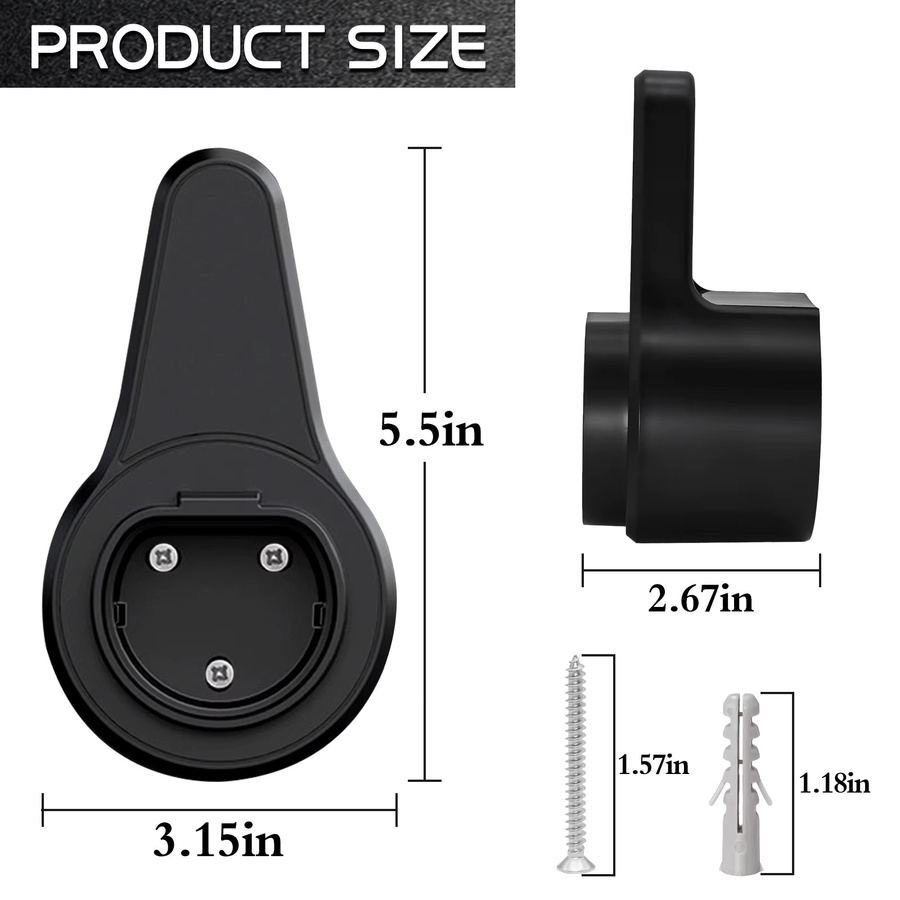 EV Ladegerät Halter Holster Dock für Typ 2 Ladekabel in Schwarz - Bild 5