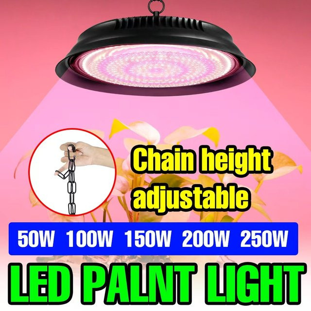 250 W LED Pflanzenlampe mit Vollspektrum für Gewächshaus, Hydrokultur und Zelt, Schwarz - Bild 1