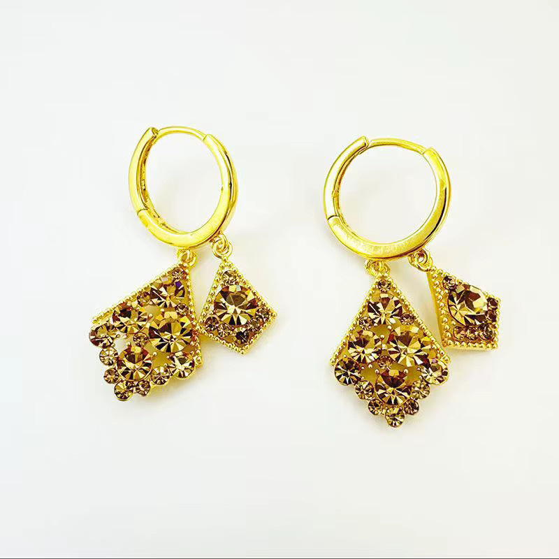 CHUHAN Ohrringe, Doppel Quadrat, Gold Farbe, Damen - Bild 5