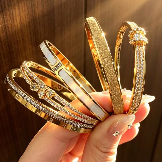 Yupsk Armbänder, Edelstahl, Gold, Zirkonia, Damen - Bild 1