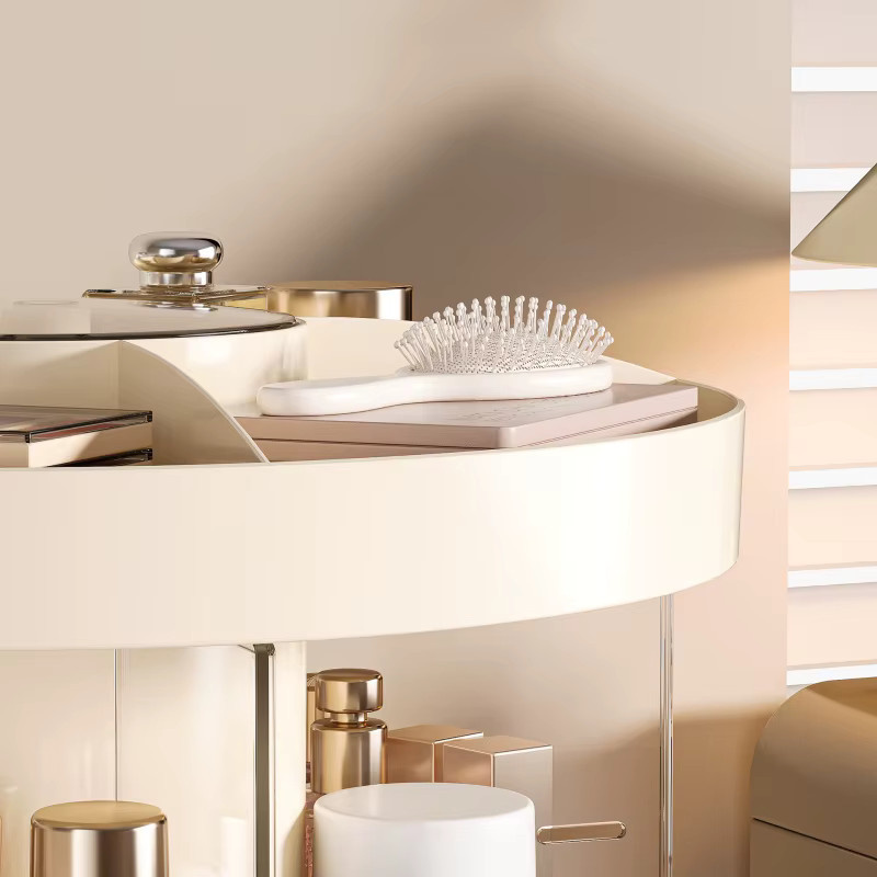 TLXT Kosmetik-Organizer 360 Grad drehbar, transparenter Aufbewahrungsständer für das Badezimmer in Weiß - Bild 3