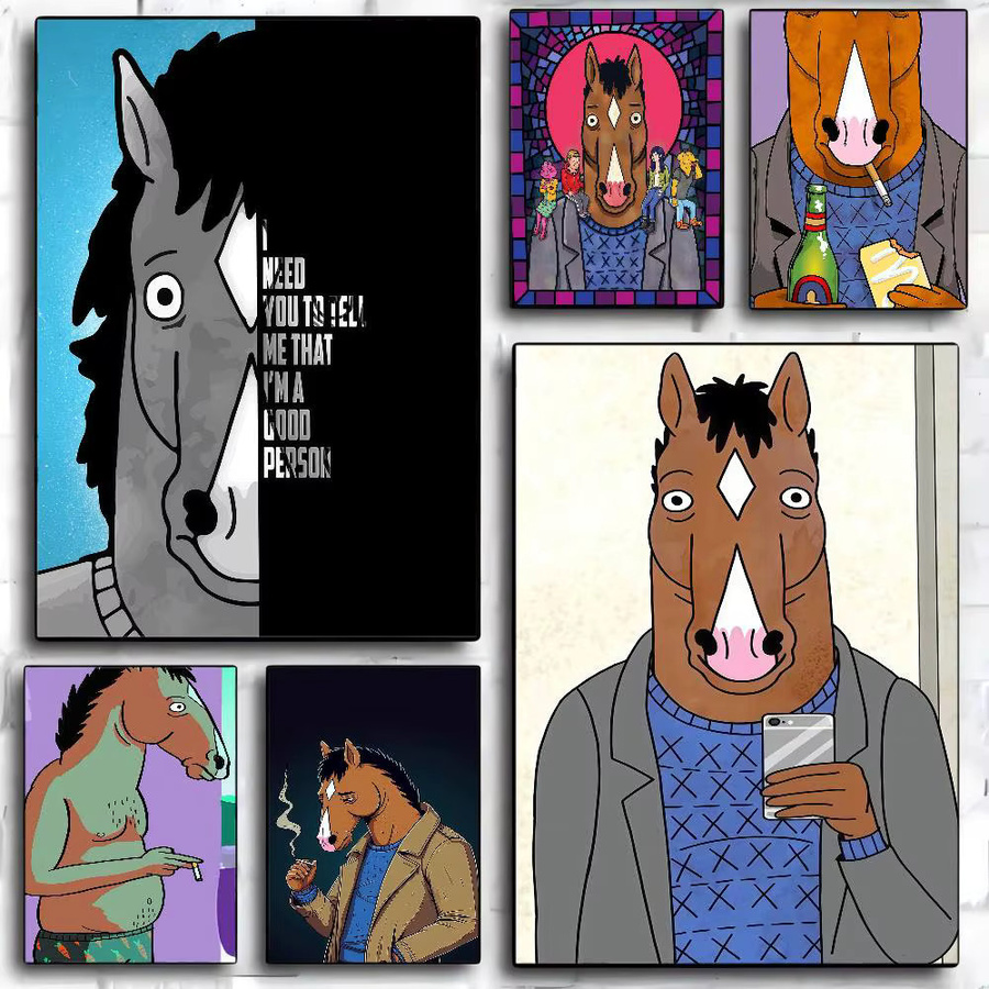 Vintage Anime Poster B-BoJack H-Horsemans Klassik für dein Zuhause, Mehrfarbig, Papier, 30 x 30 cm - Bild 2