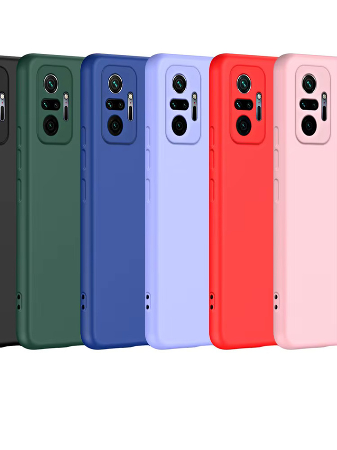Coque Quadratische Handyhülle aus Flüssigsilikon für Xiaomi Redmi Note 10 11 12 Pro Plus 4G 5G in Schwarz - Bild 4