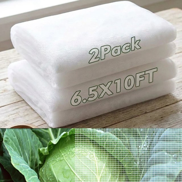 2er-Pack Ultrafeines Gartennetz in Weiß als Pflanzenschutz und Vogelschutz für Gemüse, Obst und Blumen, B/H: 198 x 305 cm - Bild 1