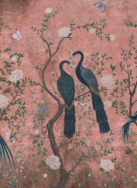 Coordonne Mural Edo Wandtapete mit floralem asiatischem Design in Dusty Pink - Bild 1
