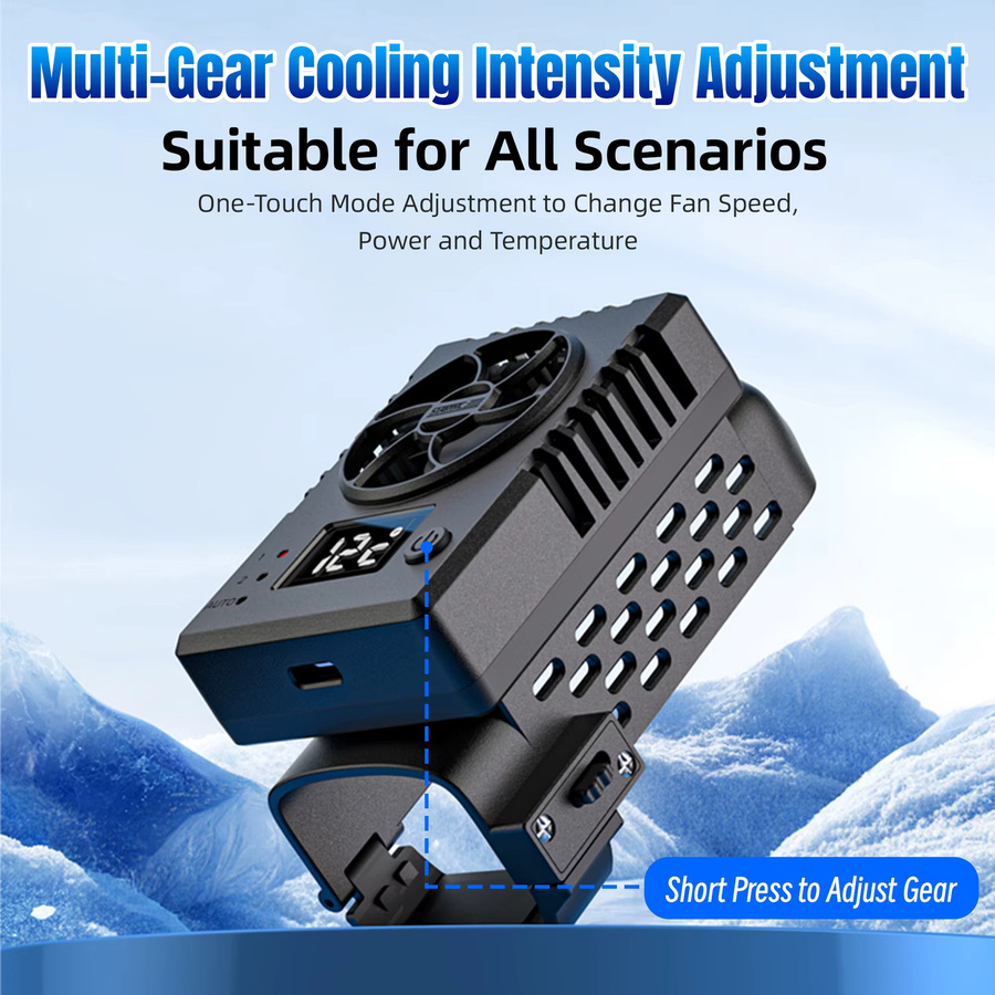 DJI Ice Core Cooler Radiator für DJI Pocket 4 und DJI Pocket 3, schwarzer intelligenter Lüfter mit 3 Geschwindigkeiten und verstellbarem Kühlkörper - Bild 4