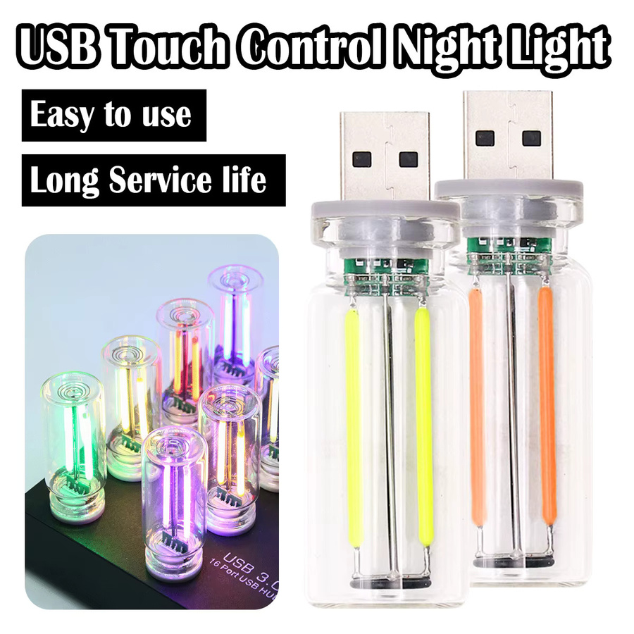 YORYZENG Retro LED Filament Nachtlicht mit USB-Anschluss, dimmbar, Mini Glühbirne in Rosa und Rot - Bild 7