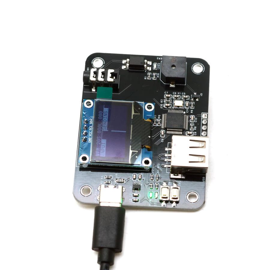 DYKBmetered Amateurfunk CW Übungs- und Übertragungstastatur mit OLED-Display und USB-C, elektronische Morsecode-Tastatur für das Training in Schwarz - Bild 2