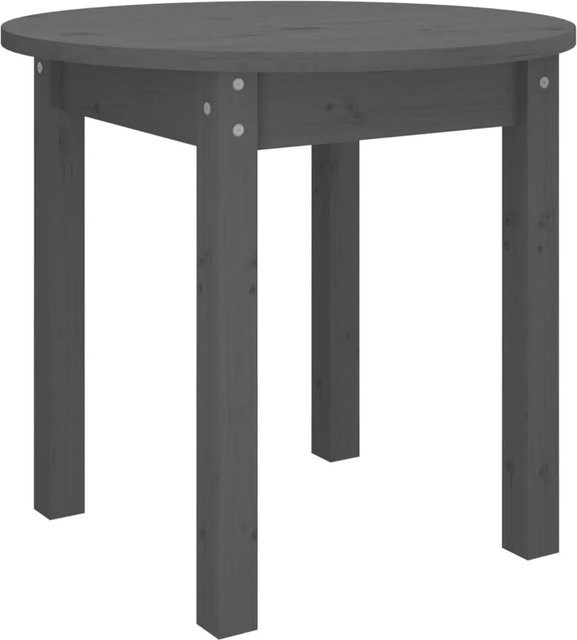 vidaXL Couchtisch aus massivem Kiefernholz in Grau, rund, Durchmesser: 45 cm, Höhe: 40 cm - Bild 1