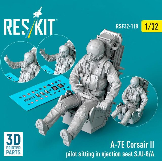 ResKit Models A-7E Corsair II - Pilot sitting in ejection seat SJU-8/A, Modellfahrzeug, 1:32 - Bild 1