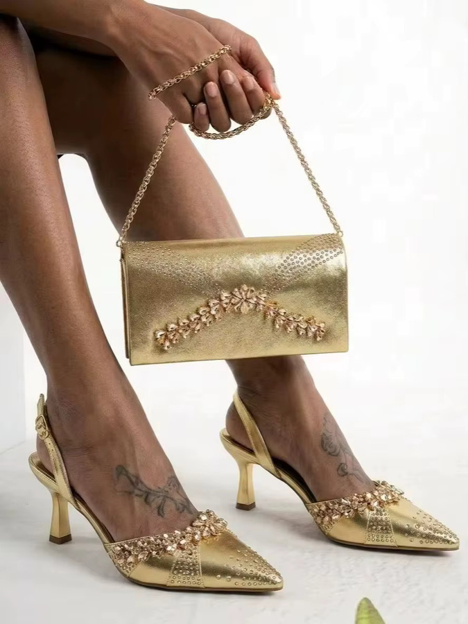 Taschen-Set, Goldene Strass, Damen - Bild 2