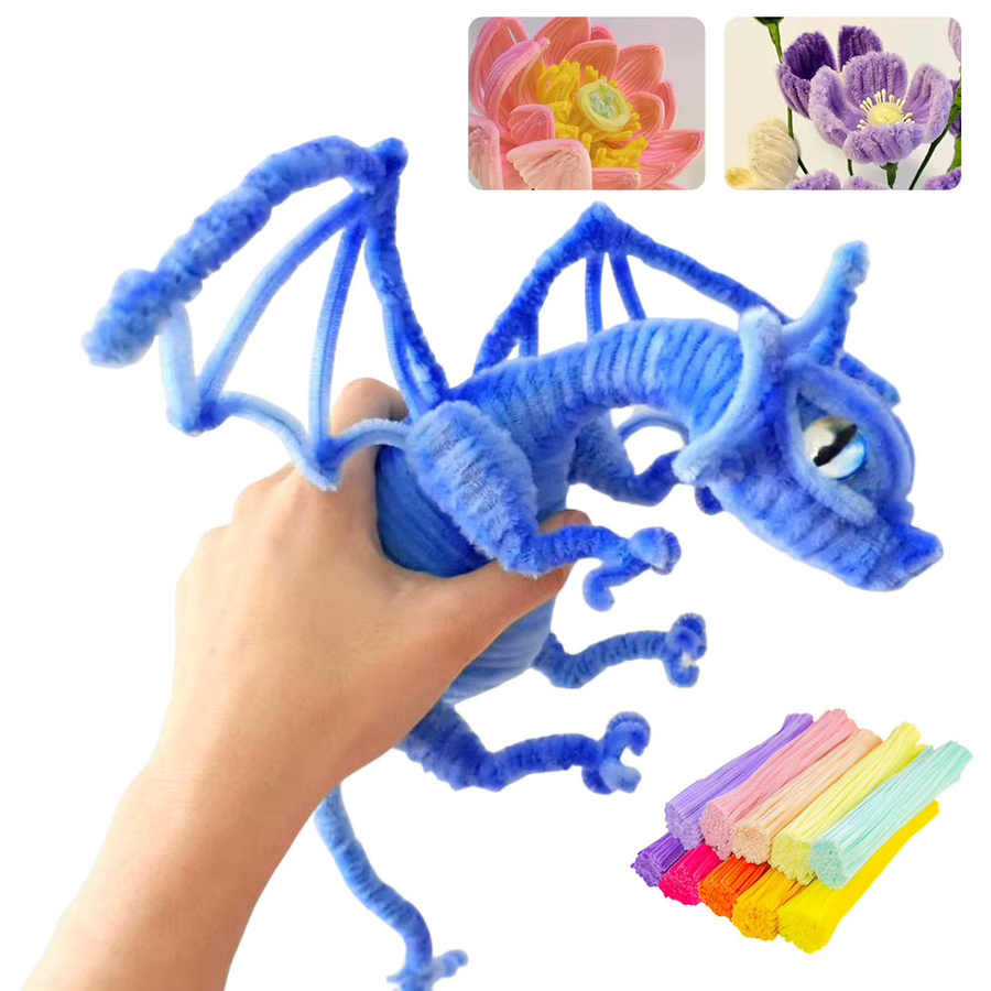 Frequeback Chenille Stems Basteldraht in Bunt und Weiß für DIY Bastelarbeiten und Dekorationen - Bild 2