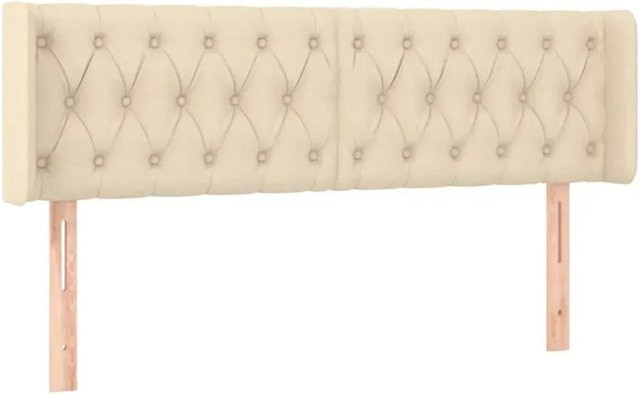 vidaXL LED Kopfteil in Creme mit USB-Ladeport und integrierter Beleuchtung, Breite: 163 cm, Tiefe: 16 cm, Höhe: 78 bis 88 cm - Bild 1