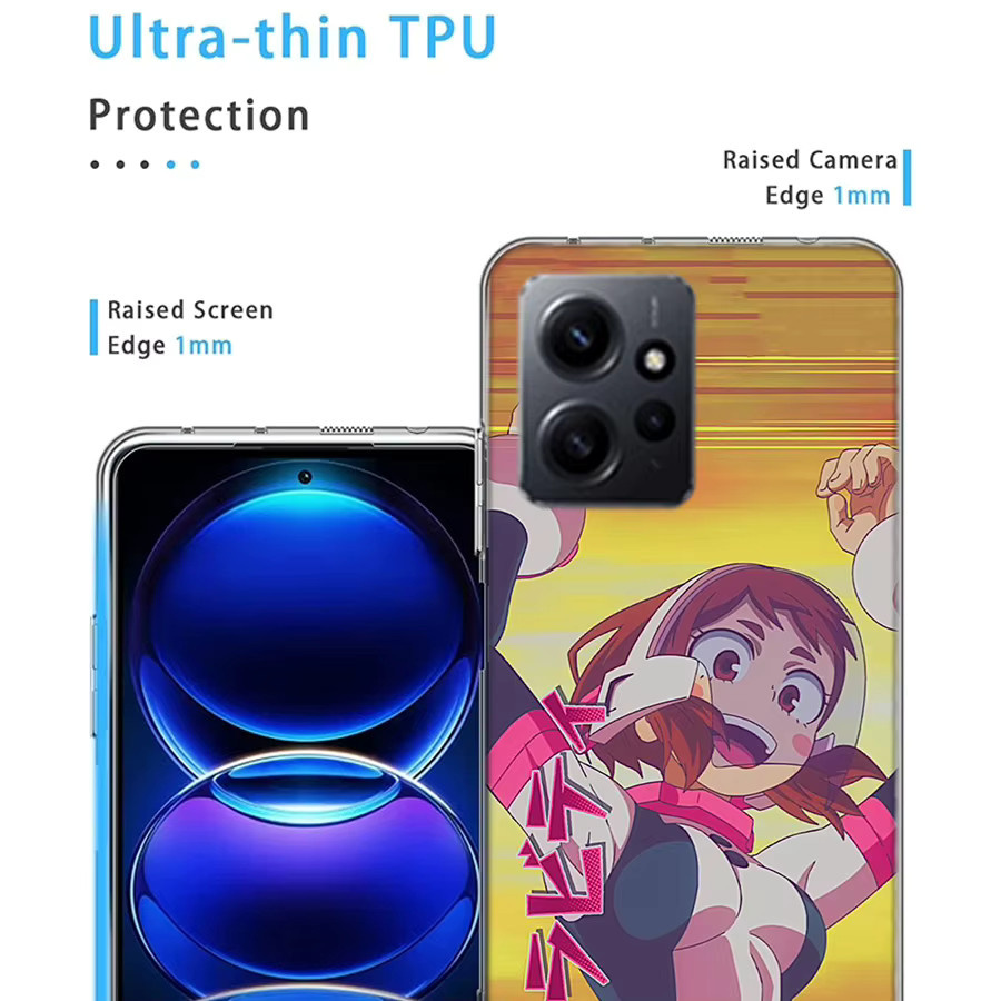 FUCHU Ochako Uraraka Handyhülle aus klarem TPU für Redmi und Xiaomi Modelle, Transparent/Multicolor - Bild 2
