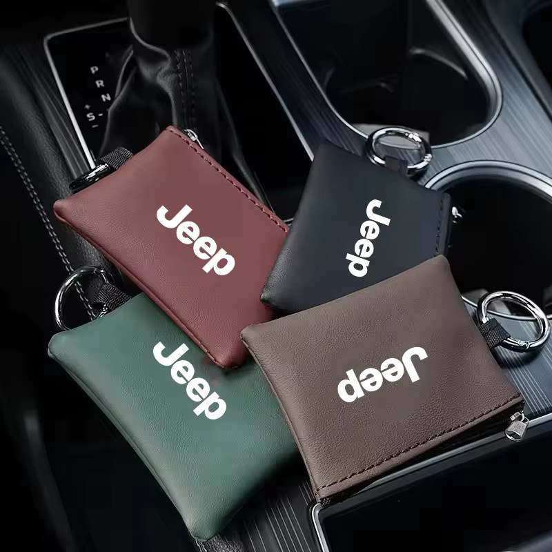 Jeep Schlüsselanhänger Leder, Auto-Emblem, Schlüsselmappe, Kartentasche - Bild 4
