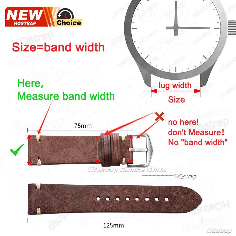 HQstrap Uhrenarmband Leder, Vintage - Bild 4