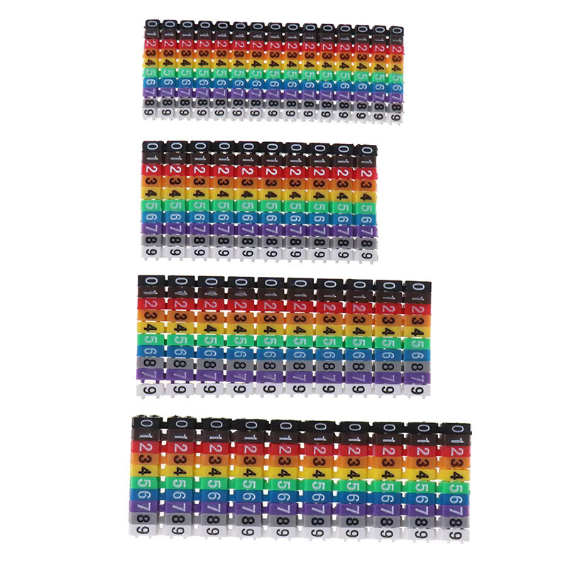 HUXUAN Kabelmarkierer Set mit bunten C-Typ Markierungsnummernschildern für 1,5/2,5/4/6 mm² Kabel aus Kunststoff - Bild 2