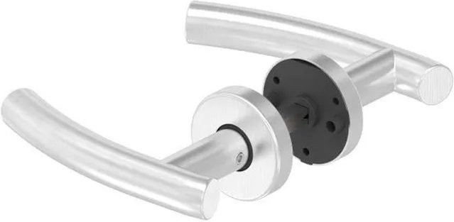 FeNau Türdrücker-Paar aus Edelstahl V2A in Silber gebürstet inklusive 8mm Vierkantstift - Bild 1