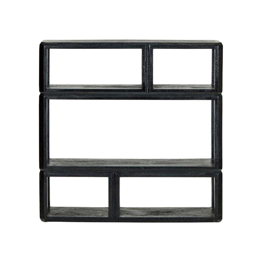 House Doctor Regal Mono aus Mangoholz in Schwarz, Wandmontage, Breite: 90 cm - Bild 1