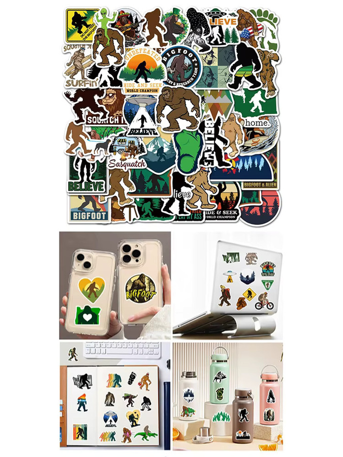 ZAGAN Bigfoot Natur Sasquatch Aufkleber-Set, 50-teiliges Set, Bunt / Mehrfarbig - Bild 4