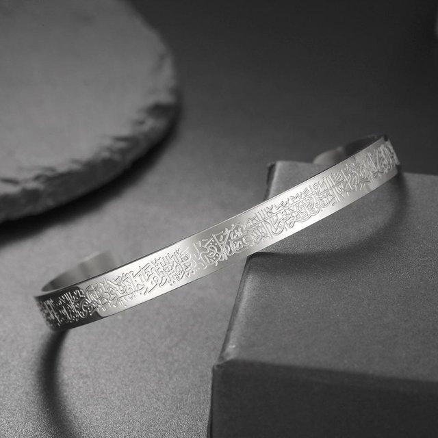 Dawapara Manschettenarmband Edelstahl, Silber, Unisex - Bild 1