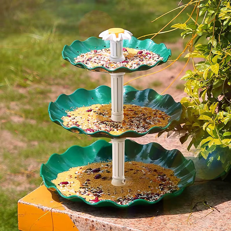 3-stufiges Solar-Vogelbad mit 3W-Solarpumpe als dekorativer Kaskaden-Brunnen für deinen Garten in Blue Sky und Türkis - Bild 4