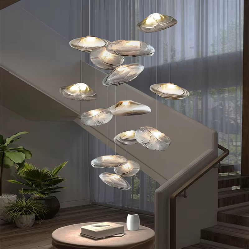 YUENSLIGHTING Pendelleuchte in Silber mit Glaselementen im skandinavischen Design für dein Esszimmer - Bild 2