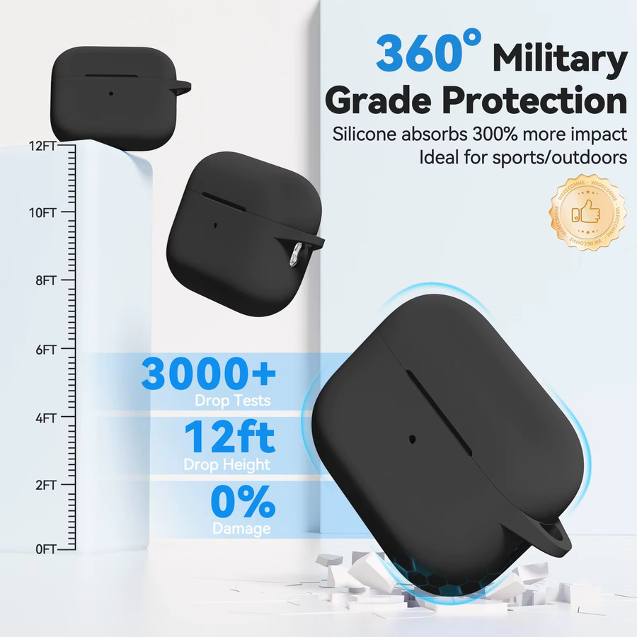 Weiche Silikonhülle für Apple AirPods Pro 3. Generation in Weiß inklusive Reinigungsset - Bild 2
