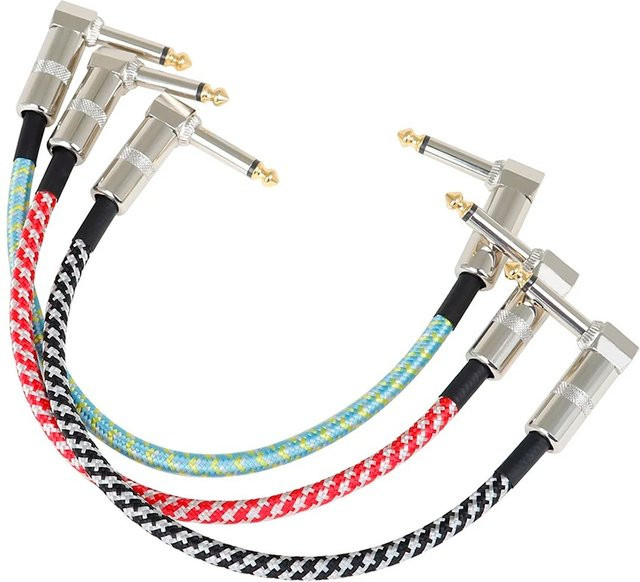 3er-Set IRIN Gitarren Patchkabel und Aux-Kabel mit 6,35mm und 3,5mm Klinkensteckern, geräuscharm abgeschirmte Audio-Kabel in geflochtenem Design, Mehrfarbig - Bild 1