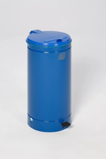 PROREGAL Tretabfallsammler aus verzinktem Stahl mit Euro-Pedal, Blau, H x B x T: 70 x 45 x 45 cm - Bild 1