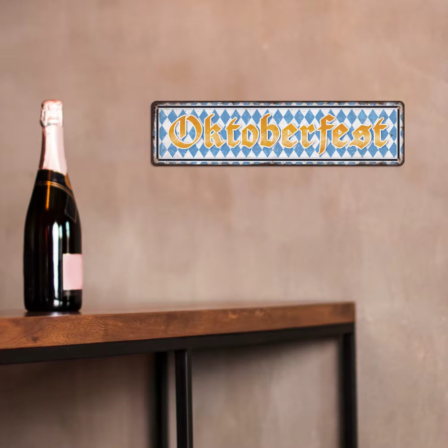Putuo Decor Vintage Metall-Straßenschild Wegweiser Oktoberfest Wiesengaudi Wandkunst-Dekor - Bild 1