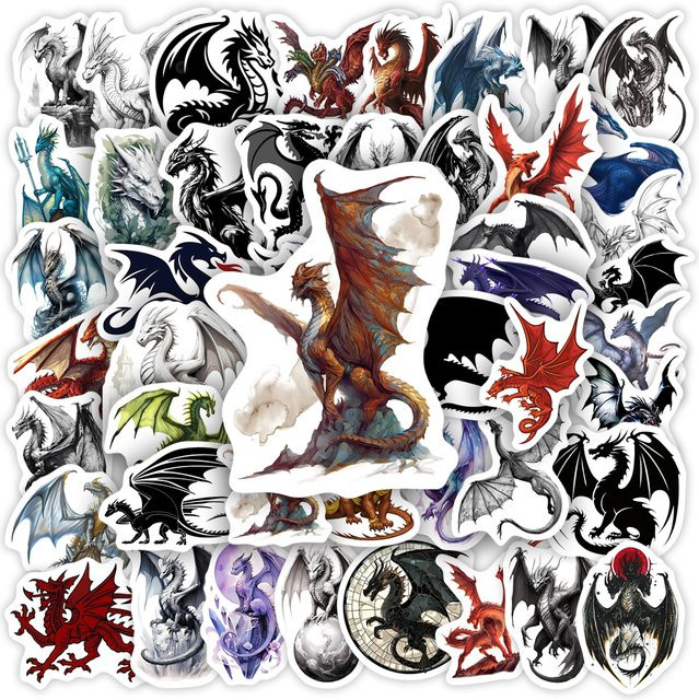 Magic Dragon Wasserfeste Fantasy Aufkleber für Kinder in Mehrfarbig zur Dekoration von Laptop, Flaschen und Scrapbook - Bild 1