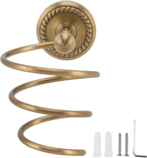 Wandmontierter Föhnhalter von SuseratMe aus Messing und Edelstahl in Gold - Bild 1