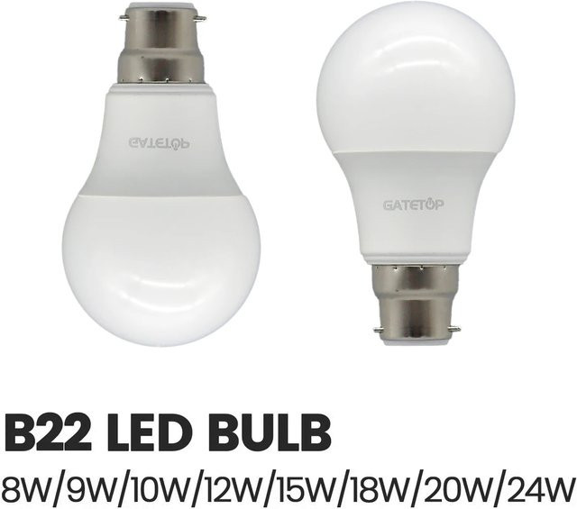 Gatetop 2er-Pack LED-Lampen B22 mit warmweißem Licht, flimmerfrei, CRI80+ - Bild 1