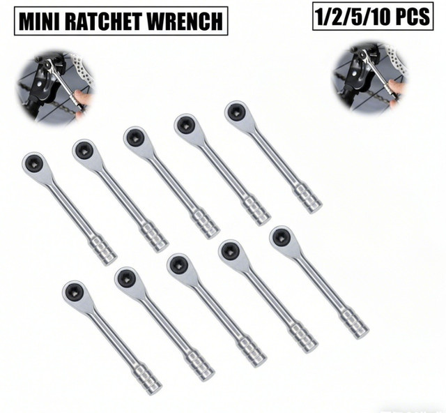 Mini-Ratschenschlüssel 1/4 Zoll mit 72 Zähnen, korrosionsbeständiger bidirektionaler magnetischer Umkehrbarer Schraubenschlüssel in Silber für den Automobilgebrauch - Bild 1