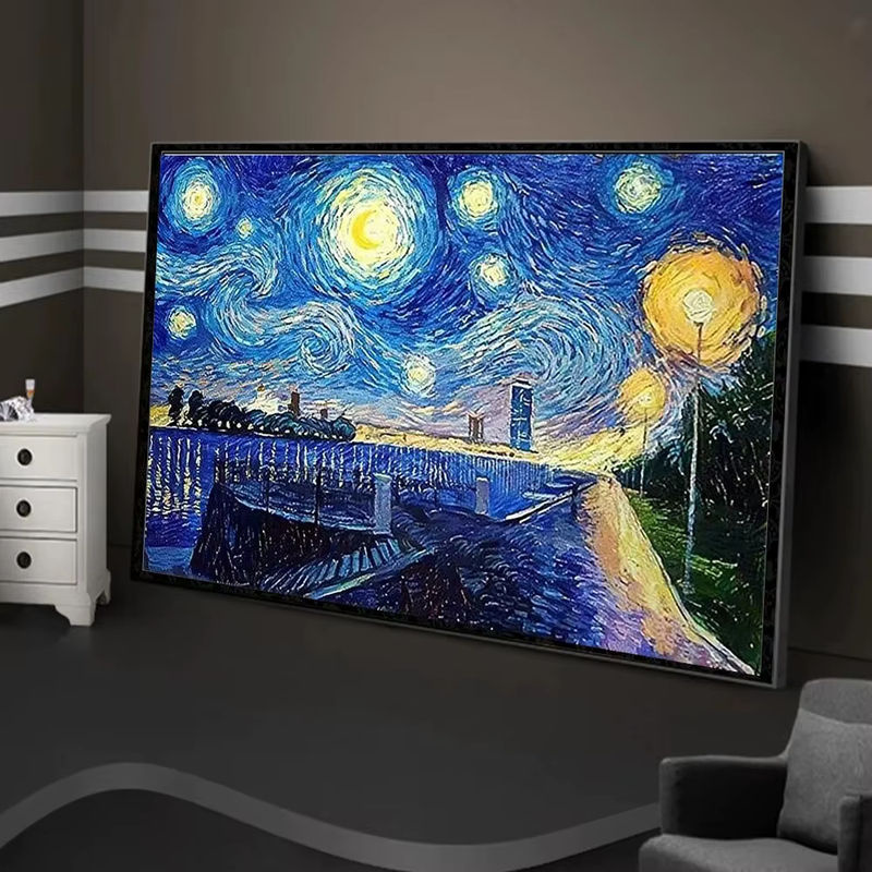 QIZITENG 5D DIY Diamantmalerei Set Sternenhimmel Landschaft Mosaik Kunst Wanddeko Mehrfarbig - Bild 2