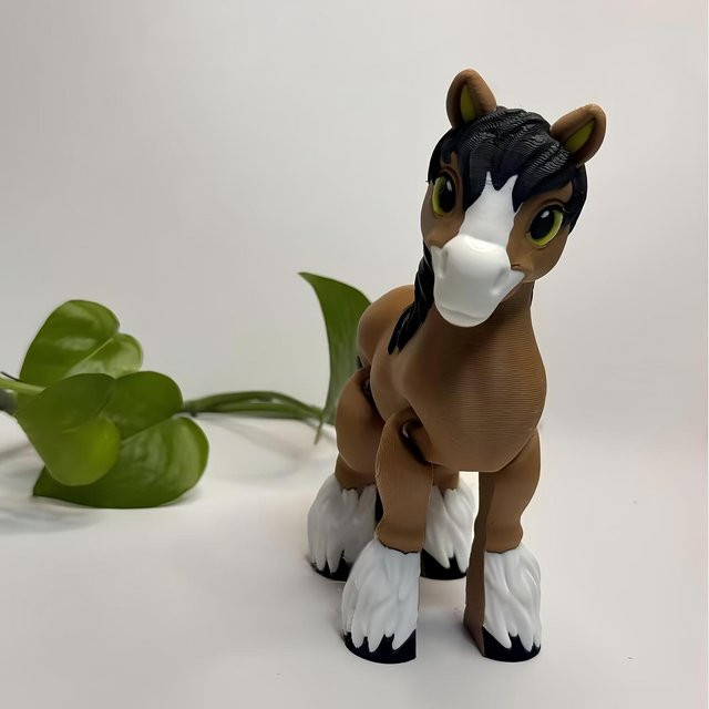 Fashnics Pferde-Pony-Modell, 3D-gedrucktes Spielzeug, braun, ab 14 Jahre - Bild 1