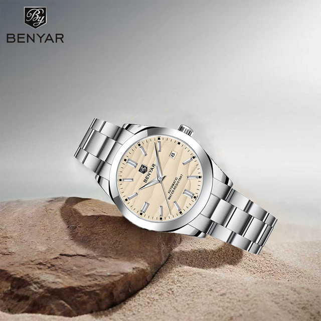 BENYAR Design Armbanduhr, Automatik, Edelstahl, Schwarz, 40 mm, Herren - Bild 1