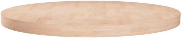 vidaXL Runde Tischplatte aus Eiche Massivholz, Unbehandelt, Durchmesser: 60 cm, Höhe: 4 cm - Bild 1