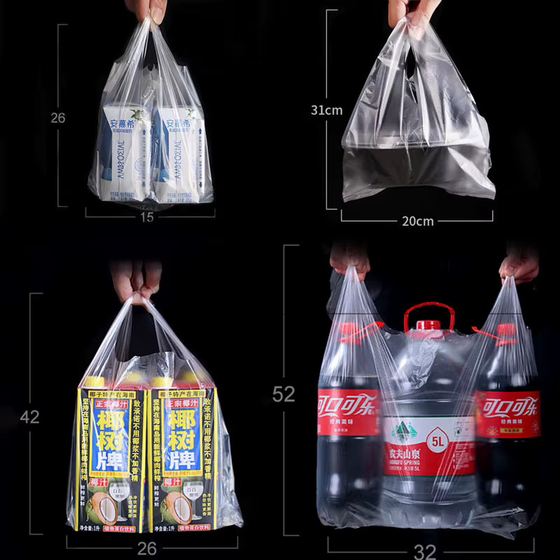 Transparente Plastiktüten mit Griffen für den professionellen Einsatz im Einzelhandel und Gastronomie - Bild 4