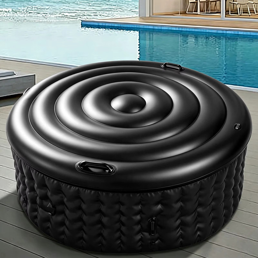Aufblasbare Whirlpool-Abdeckung in Schwarz, runde Dome-Abdeckung für Outdoor-Whirlpools und Badewannen, Durchmesser: 160 cm - Bild 3