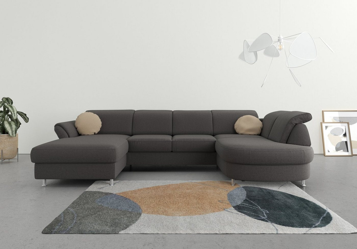 sit&more Wohnlandschaft Apulia U-Form mit Schlaffunktion, Bettkasten und verstellbaren Kopf- und Armteilen - Bild 1