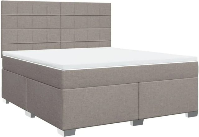vidaXL Boxspringbett mit Matratze Hybrid-Design in Taupe, B/T: 180 x 200 cm - Bild 1