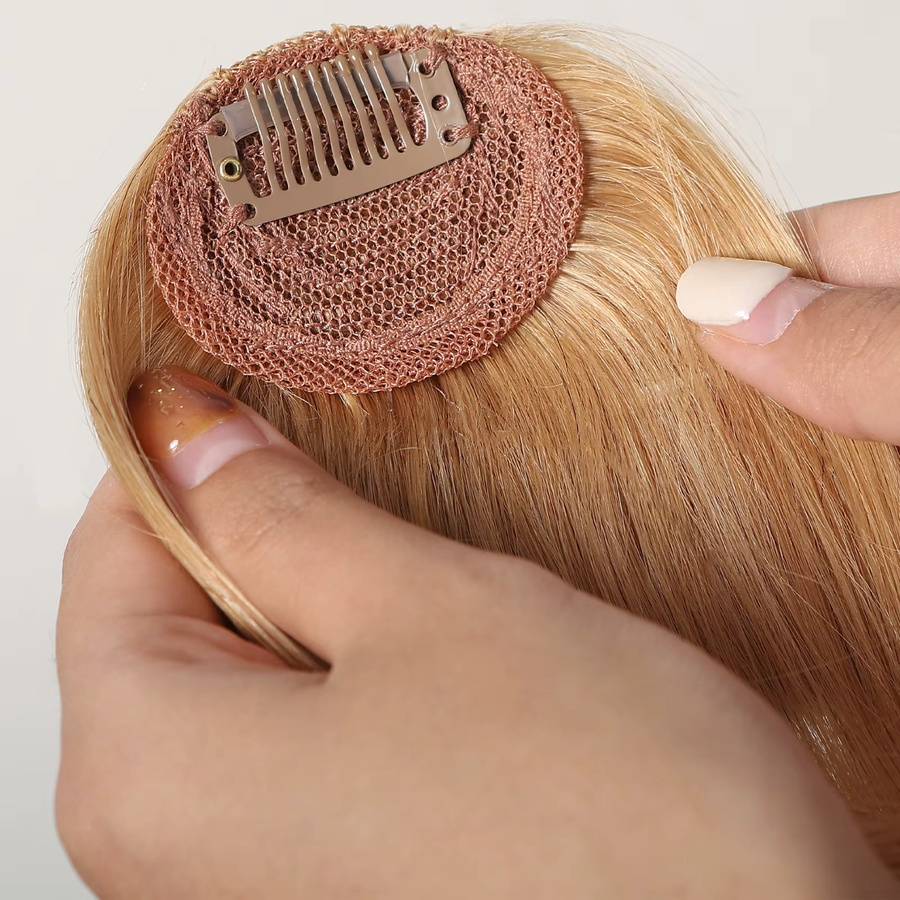 HAIRCUBE Haarteile Fransen-Pony aus blondem Remy-Echthaar, Damen - Bild 2