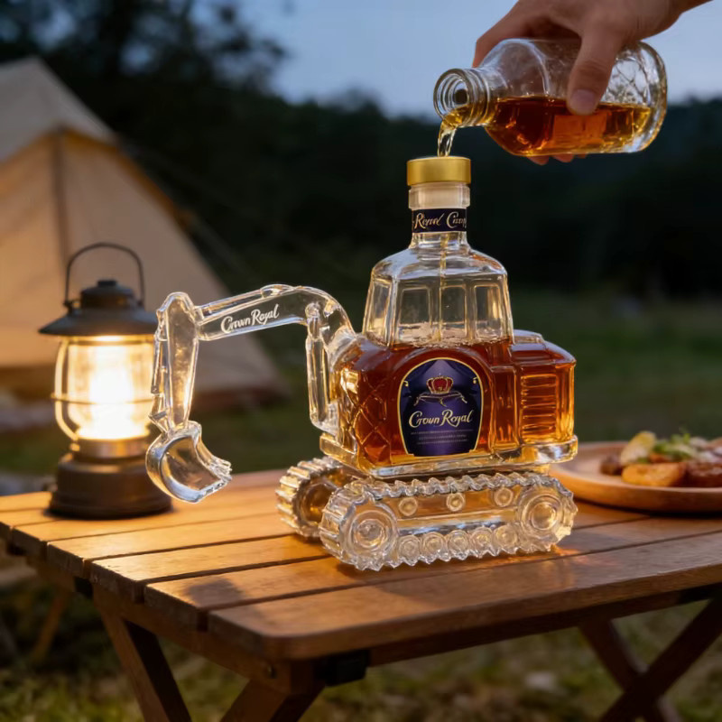 YING YING Bagger-Whisky-Dekanter aus Glas in Transparent, Einzigartiges Barzubehör für Sammler und Whisky-Liebhaber - Bild 5