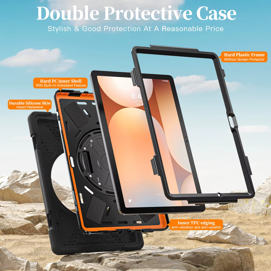 AJIUYU 360 Grad Drehbare Schutzhülle für Samsung Galaxy Tab A11 Plus 11 Zoll SM-X230 SM-X235 SM-X236B und Tab A9 8.7 Plus in Schwarz - Bild 6