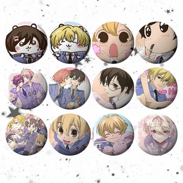 Anstecknadel Anime Ouran High School Host Club, Weißblech, Unisex - Bild 1